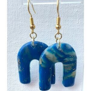 Artisan Sand & Sea Arch Clay Dangle Earrings 2.15" Length
